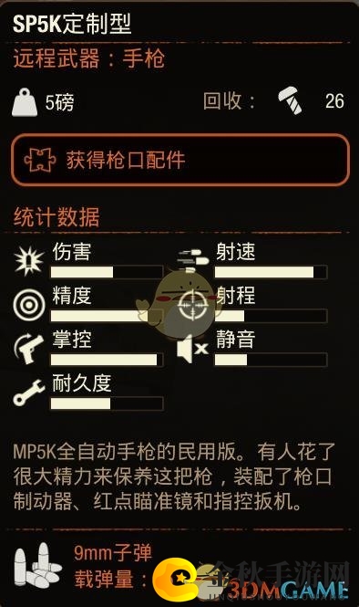 《腐烂国度2》SP5K定制型突击手枪属性分享