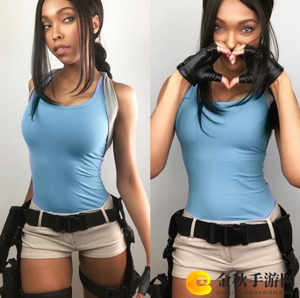 《古墓丽影》劳拉经典cosplay，黑人少女担纲主演